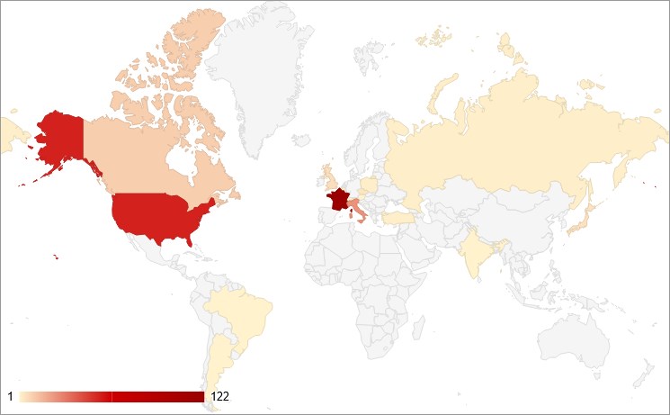 Carte du monde des pastiches lupiniens